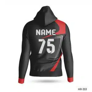 Dekora Custom Jersey 484 Black Red Sublimation Hoodie Blanks Clothes with Name Number; White Red Sports Hoodies Custom Design with Name Number; custom hoodie maker; customizable hoodies; custom hoodies for men;
