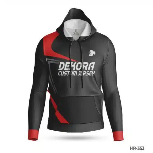 Black Red Sublimation Hoodie Blanks with Team Logo; White Red Sports Hoodies Custom Design with Name Number; customizable hoodies; custom hoodies for men;