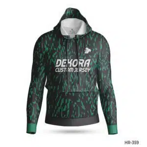 Dekora Custom Jersey 493 Green Black 100 Percent Polyester Hoodies with Logo; best White Red Sports Hoodies Custom Design with Name Number; custom hoodie maker; customizable hoodies; custom hoodies for men;
