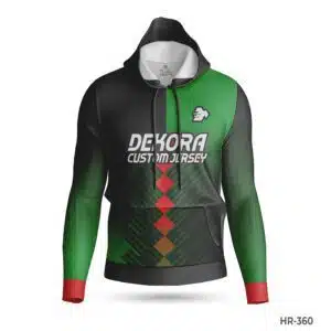 Dekora Custom Jersey 495 Green Black Sports Polyester Hoodie with Team Logo; best Premium Team USA Hoodie with Name Number; custom hoodie maker; customizable hoodies; custom hoodies for men;