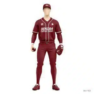 Maroon Color Custom Baseball Uniforms with Sublimation Print; Premium Customize Baseball Uniforms with Team Logo; customize baseball uniforms; baseball custom uniforms; baseball uniform custom; cheap custom baseball uniforms; baseball uniforms custom; custom cricket uniforms;