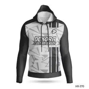 Dekora Custom Jersey 513 Premium Black White Custom Sports Hoodies with Team Logo; best White Red Sports Hoodies Custom Design with Name Number; custom hoodie maker; customizable hoodies; custom hoodies for men;
