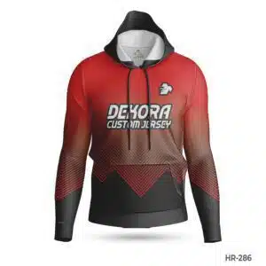 Dekora Custom Jersey 349 Premium Customize Red Sublime Hoodies for Teams-HR-286; Black White Sublimated Hoodie with Logo; best Custom Made Hoodies Cheap with Name Number; Top Quality custom print hoodie with Printed Team Logo; custom hoodie maker; customizable hoodies; personalized sweatshirt; custom hoodies for men;