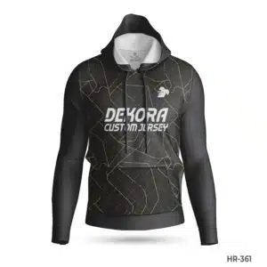 Dekora Custom Jersey 497 Premium Design Black Polyester Hoodie with Logo; best White Red Sports Hoodies Custom Design with Name Number; custom hoodie maker; customizable hoodies; custom hoodies for men;