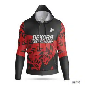 Dekora Custom Jersey 581 Premium Design Sports Black Red Hoodie; best Make Custom Made Hoodies Cheap with Sublimation Print; Make custom made hoodie with Team Logo; Custom Hoodies for Men All Over Printed; customizable hoodies; personalized sweatshirt; custom hoodies for men;