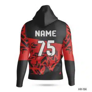 Dekora Custom Jersey 582 Premium Design Sports Black Red Hoodie with Name Number; best Make Custom Made Hoodies Cheap with Sublimation Print; Top Quality custom print hoodie with Printed Team Logo; Custom Hoodies for Men All Over Printed; customizable hoodies; personalized sweatshirt; custom hoodies for men;
