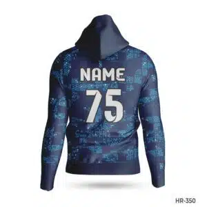 Dekora Custom Jersey 478 Premium Sports Hoodies with Sublimation Printed Name Number; Blue Black Polyester Sports Hoodie with Team Logo; Customized Men White Hoodie with Name Number; custom hoodie maker; customizable hoodies; custom hoodies for men;