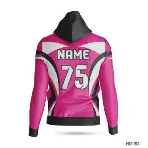 Dekora Custom Jersey 576 Sublimation Pink Black Hoodie Maker in USA; best Make Custom Made Hoodies Cheap with Sublimation Print; Top Quality custom print hoodie with Printed Team Logo; Custom Hoodies for Men All Over Printed; customizable hoodies; personalized sweatshirt; custom hoodies for men;