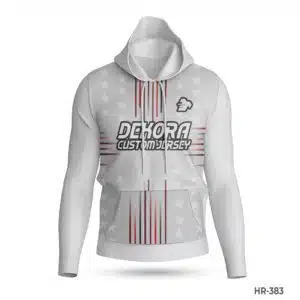 Dekora Custom Jersey 539 White Color Polyester Blend Hoodie with Logo; Premium Blue Custom Hoodies Sports Clothes Maker in USA; custom hoodie maker; customizable hoodies; custom hoodies for men;