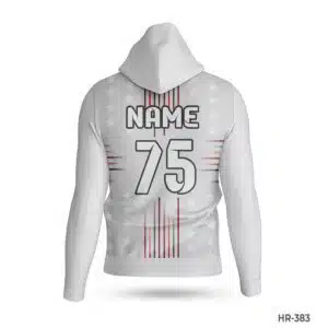 Dekora Custom Jersey 540 White Color Polyester Blend Hoodie with Name Number; Premium Blue Custom Hoodies Sports Clothes Maker in USA; custom hoodie maker; customizable hoodies; custom hoodies for men;