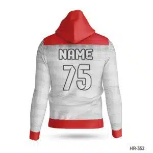 Dekora Custom Jersey 480 White Red Sports Hoodies Custom Design Maker in USA; Blue Black Polyester Sports Hoodie with Team Logo; best Premium Team USA Hoodie with Name Number; custom hoodie maker; customizable hoodies; custom hoodies for men;