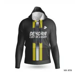 Dekora Custom Jersey 605 Customized Black Yellow Hoodie with Team Logo; Make custom made hoodie with Team Logo; customizable hoodies; personalized sweatshirt; custom hoodies for men;