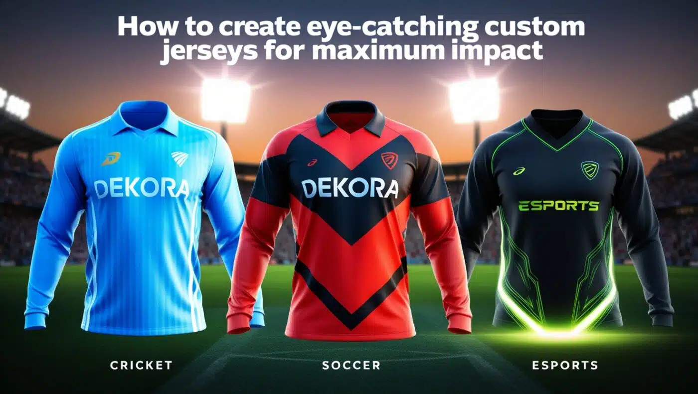 How to Create Eye-Catching Custom Jerseys for Maximum Impact; custom jerseys; premium jerseys maker in USA; personalized jersey design in USA; personalized jersey design in USA; best jersey maker in USA; personalized jersey design; best sportswear supplier in USA; custom made jersey manufacturer in USA;