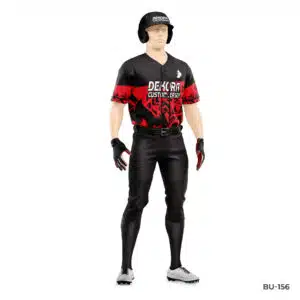 Polyester Red and Black Baseball Uniforms with Logo; Polyester Custom Youth Baseball Uniforms with Logo; Custom Youth Baseball Uniforms with Logo; Personalized Baseball Team Uniforms with Name Number; customize baseball uniforms; cheap custom baseball uniforms; baseball uniforms custom; custom cricket uniforms;