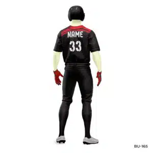 Red Black Baseball Uniform with Name Number; Polyester Custom Youth Baseball Uniforms with Logo; Custom Youth Baseball Uniforms with Logo; Personalized Baseball Team Uniforms with Name Number; customize baseball uniforms; cheap custom baseball uniforms; baseball uniforms custom; custom cricket uniforms;