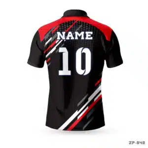Red and Black Polo Jersey for Cricket Apparel with Name Number; Polo Zipper Neck Custom Black Red Cricket Jersey with Name Number; Polo Zipper Neck Custom Black Red Cricket Jersey; custom black red crickt jersey; cricket jersey maker in USA; premium cricket jersey; personalized cricket jersey maker in usa; best cricket seller in USA; cricket jersey manufacturer in USA; polo cricket jersey maker; best cricket jersey design in USA;