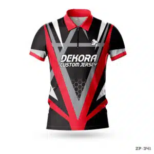 Dekora Custom Jersey 260 Zipper Neck Customized Black Red Polo Jersey with Logo; Zipper Neck Green Red Polyester Jersey with Logo; Sublimation Print Navy Blue Green Jersey with Logo; Premium Red White Volleyball Jersey Design Apparel; qualityful volleyball jersey maker in USA;