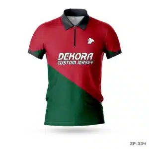 Dekora Custom Jersey 272 Zipper Neck Red Green Jersey Design Apparel with Logo; Zipper Neck Sublimation White Purple Jersey with Logo; Sublimation Print Navy Blue Green Jersey with Logo; Premium Red White Volleyball Jersey Design Apparel; qualityful volleyball jersey maker in USA;