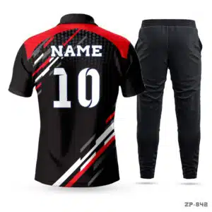 Custom Polo Cricket Black Red Uniform Maker in USA; Customized Blue Cricket Uniform with Logo; Premium Polo Cricket Team Uniform with Team Logo; uniforms for all sports; sublimated sports uniforms; best uniforms in sports;