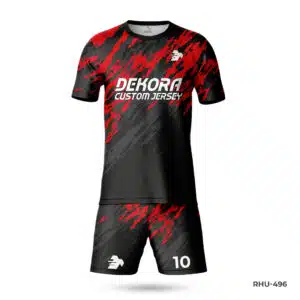 Dekora Custom Jersey 168 Customized Black Red Football Uniform with Logo; Custom Authentic Soccer Jerseys Uniforms All Over Printed; customize your own soccer jersey Uniforms Maker in USA; Best custom youth soccer jerseys in USA; best team football player uniform; premium football uniforms maker in USA; personalized football uniforms design in USA; customized football uniforms in USA; personalized football uniforms maker in USA; personalized football uniforms in USA; customjersey.US; personalized football uniforms design online in USA;